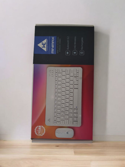 Wireless Keyboard with Dongle connector and Rechargeable Mouse