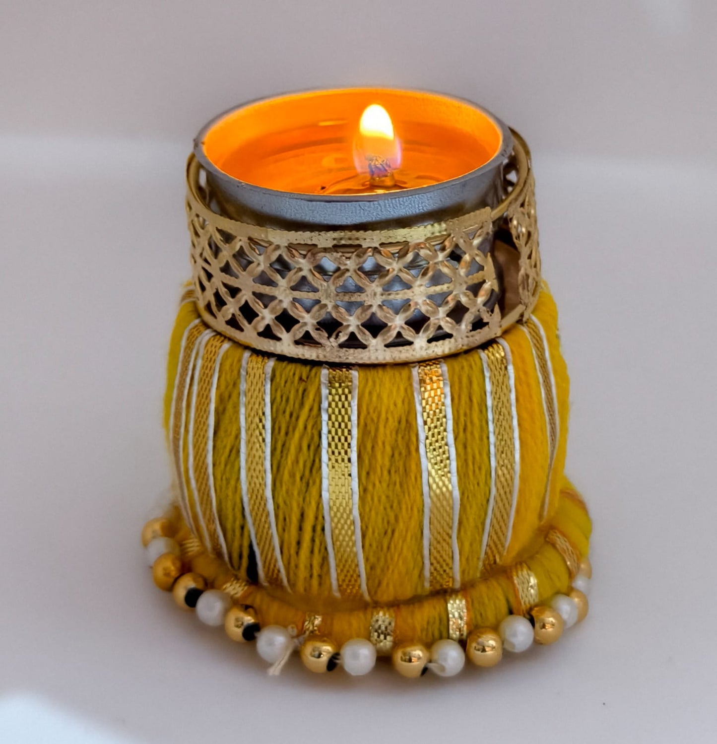 Diwali Tea-light Candle Holder Dholak Shaped Pack of 2
